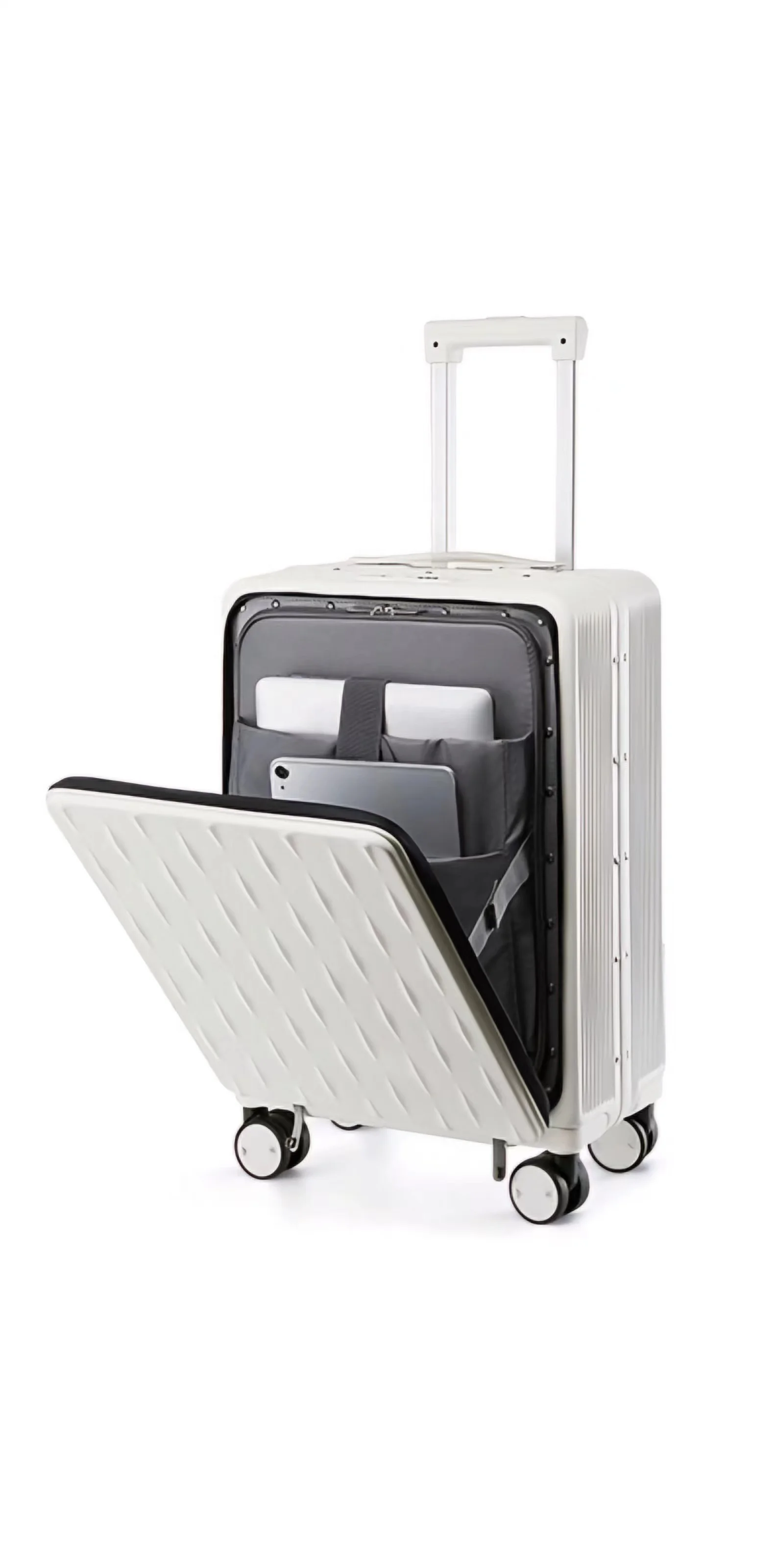 Factory Wholesale Multi-functional Front Open Suitcase Lightweight Hard Side Suitcase