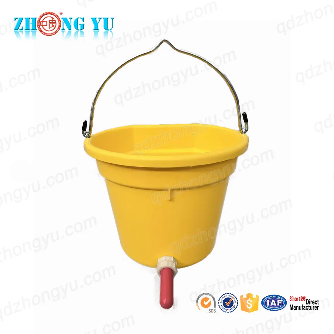 Farm Plastic Nursery Feed Bucket Rubber Nipple Calves Lamb Calf Milk Feeder with Teat
