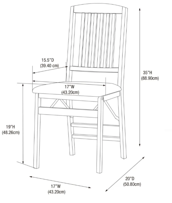 Full Back Folding Dining Chairs Rich Espresso Finish Folding Chair 2 PACK Folding Bistro Chairs