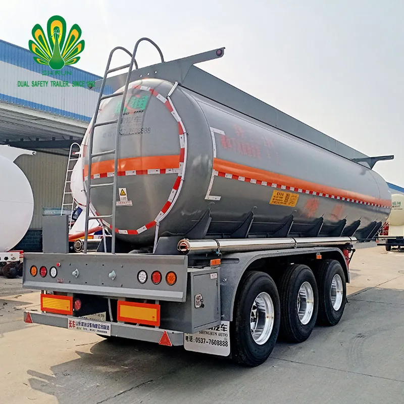 
chemical liquid nitric acid transport tank trailer stainless steel material 