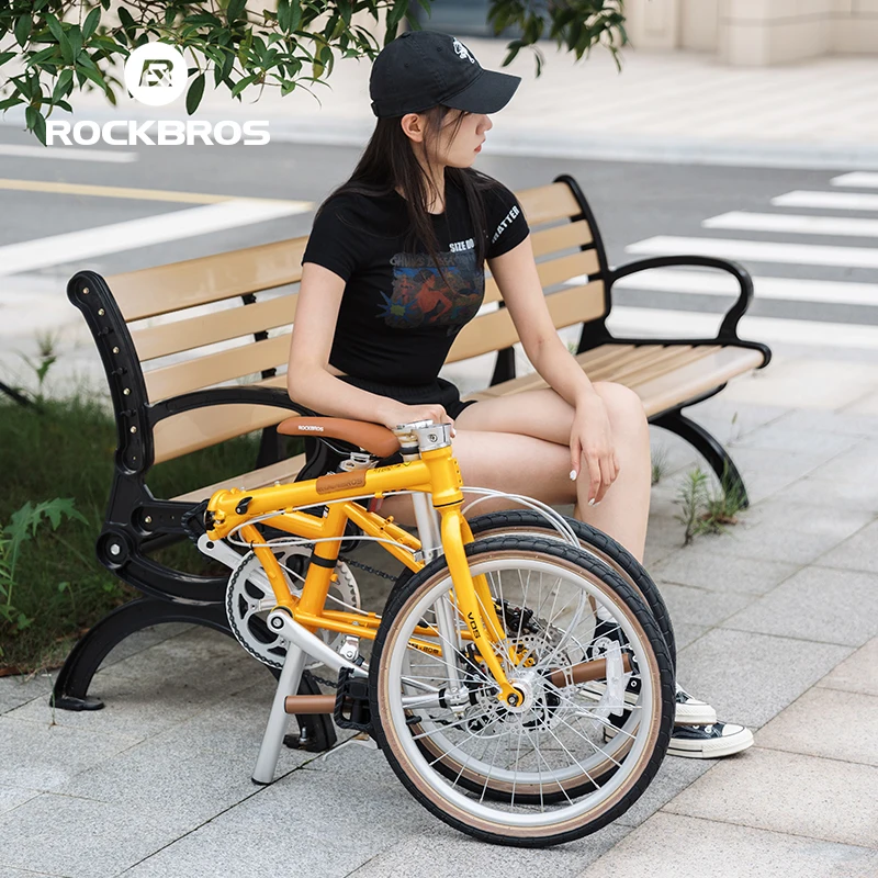 ROCKBROS 20 inch Folding Bike Chrome-molybdenum steel bicycle Ultralight Mini Compact for City Tour Foldable Bike