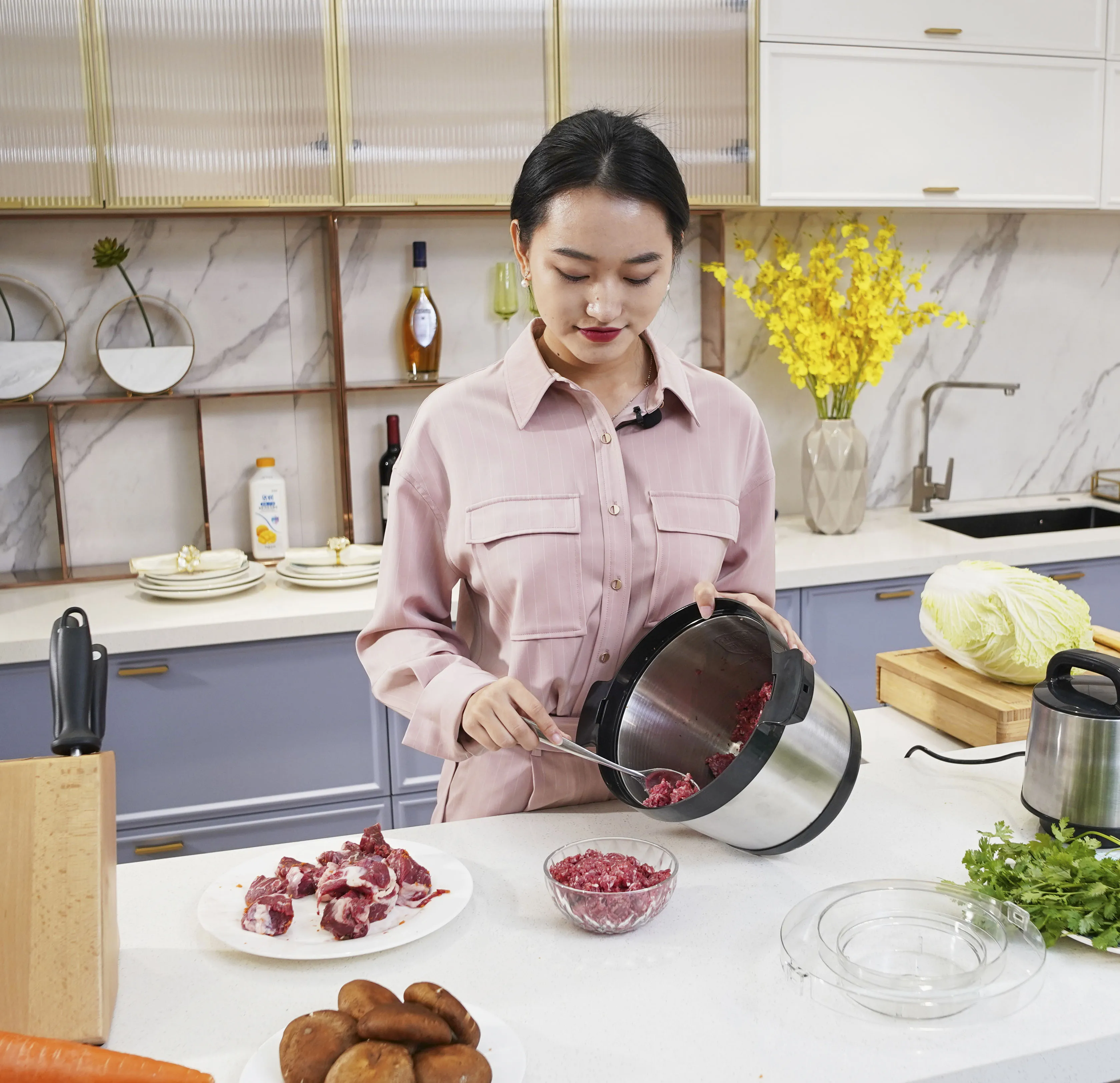 Kaiteng 6L Electric Kitchen Fruit Blender Food Processor Chopper Meat Grinder Professional