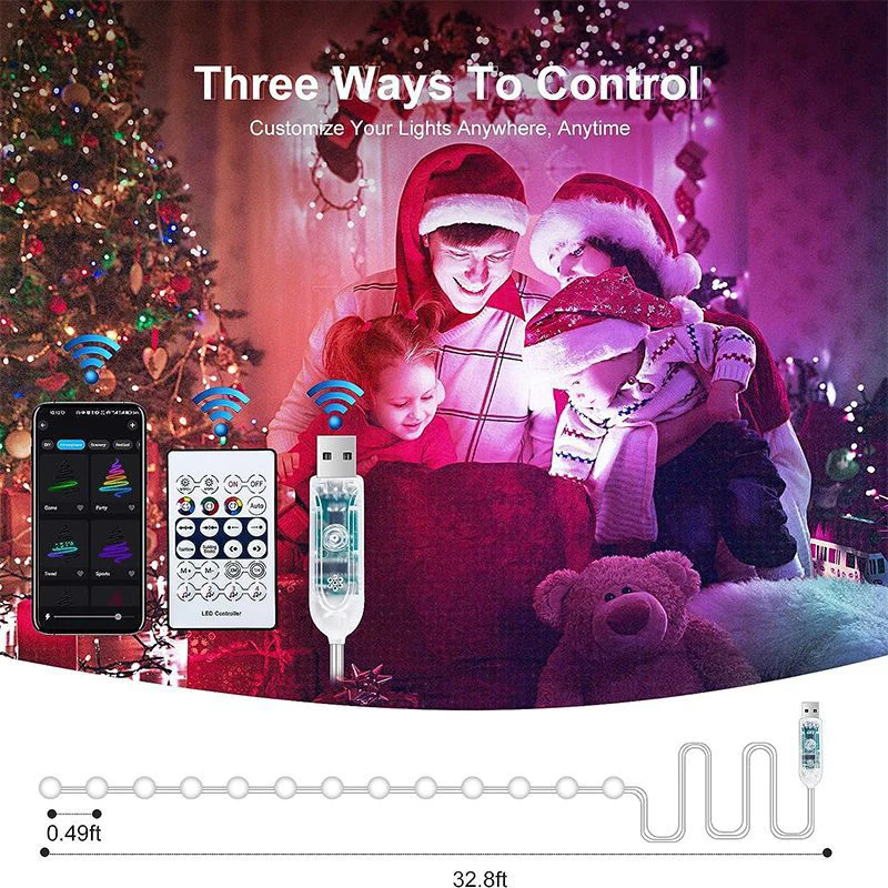 IP67 наружное использование 6 мм Светодиодная Рождественская гирлянда прозрачная ПВХ проволока Выдвижная сказочные огни для фестиваля деко