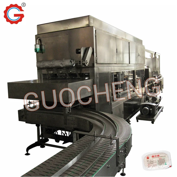 Tray Bowl Sealing Machine Linear Type Filling Machine For Mixed Congee Porridge Rice