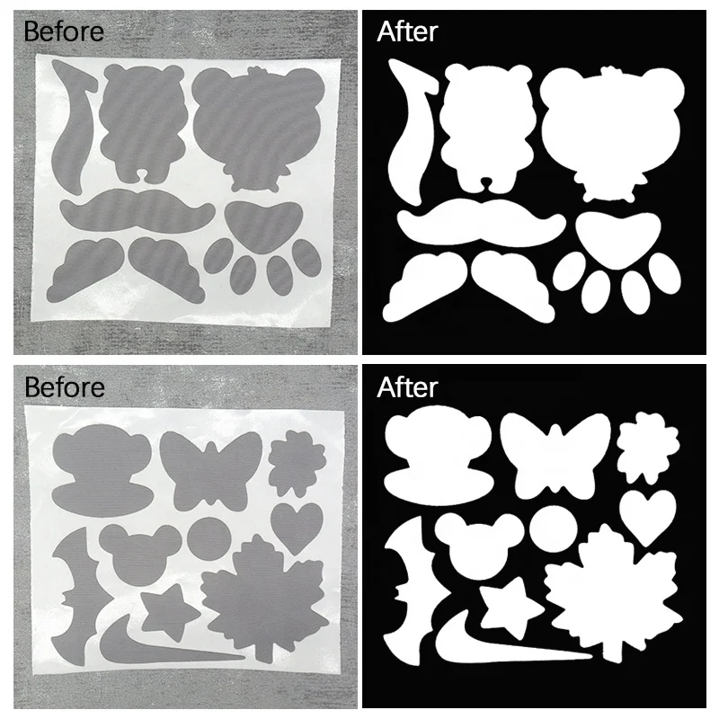 WBG Custom Logo Self Adhesive Reflective Clothing Patch Tape Stickers