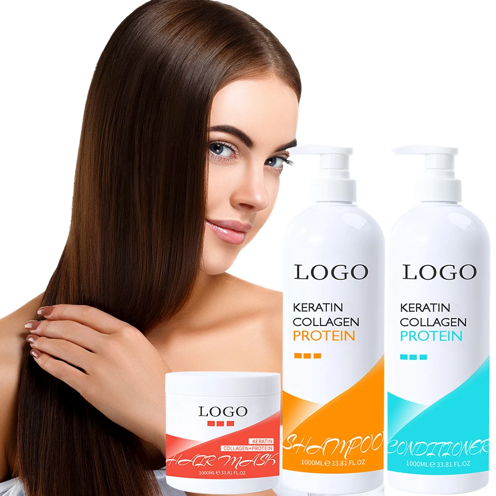 OEM ODM Protein Coconut Oil Control Smooth Moisturizing Hair Hydrating Shampoo Nourishment Keratin Shampoo and Conditioner Set