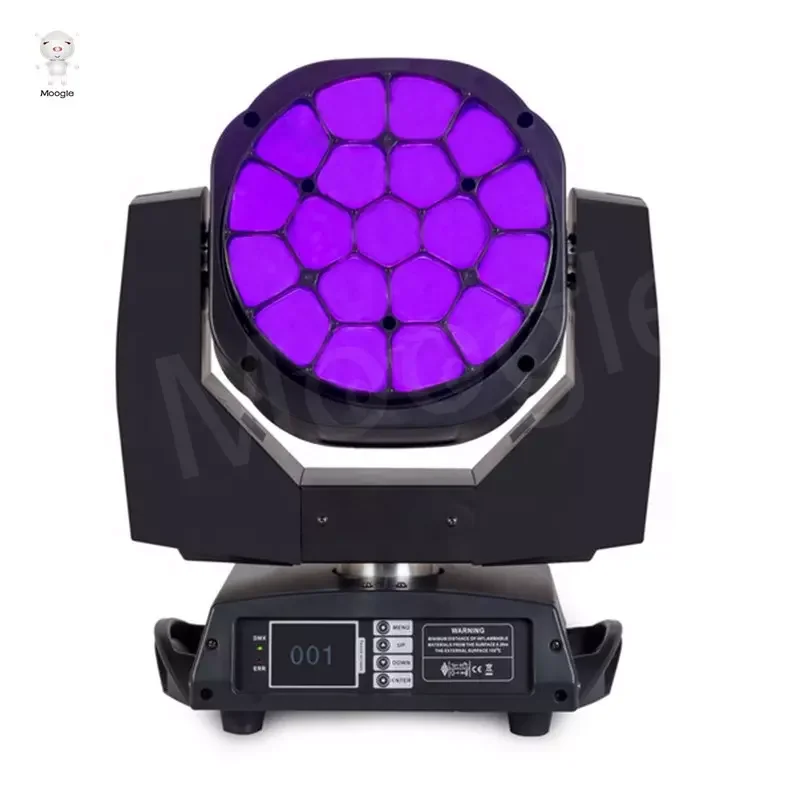 19*15w rgbw 4in1 led zoom moving head wash light 19pcs bee eye led moving head light
