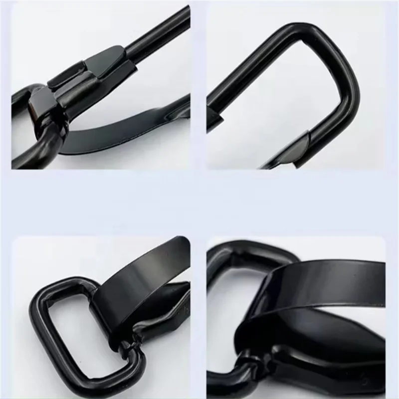 Wholesale Bag Luggage Accessories Metal Black Square End Snap Hook For 38mm Webbing Strap for Handbag