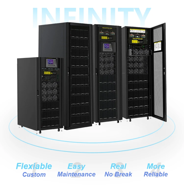 Cwups модульные Ups 200 кВА чистая Синусоидальная Встроенная внешняя батарея двойная технология преобразования для серверной комнаты