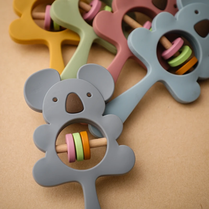 Baby Silicone Teether Koala Rattle Baby Teething Chew Toys Wholesale