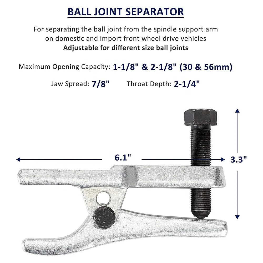 5pc Ball Joint Separator, Pitman Arm Puller, Tie Rod End Tool Set for Front End Service, Splitter Removal Kit