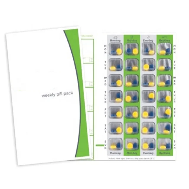 Custom Clamshell Clear 7 Days Weekly Medication Capsules Pill Plastic Blister Packaging Tray