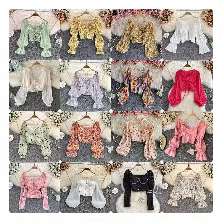 Full Sleeve O-Neck Casual Lace Blouses Women Lace Shirts Ladies Elegant Tops Clothes Women Wholesale