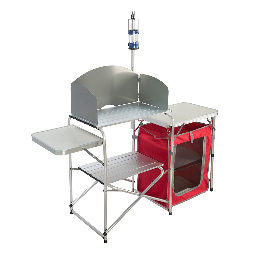 Outdoor Korean portable aluminum kitchen folding camping cooking bbq table