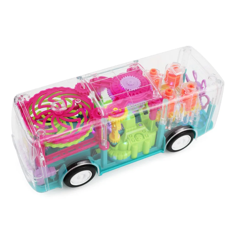 Other transparent gear car electric universal music light simulation model baby kids toy bus