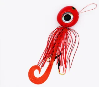 High quality bearded man  40g-120g squid head bearded man boat fishing iron bait sea fishing  lead head silicone skirt lure bait