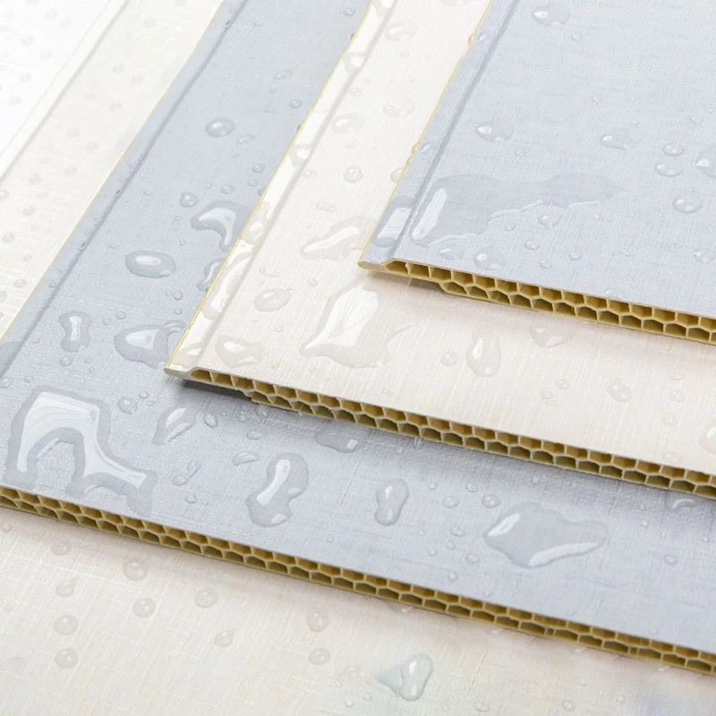 Interior Decoration Bamboo Wood Fiber Plank PVC Cladding Flat Wallboard WPC Integrated Wall Panel