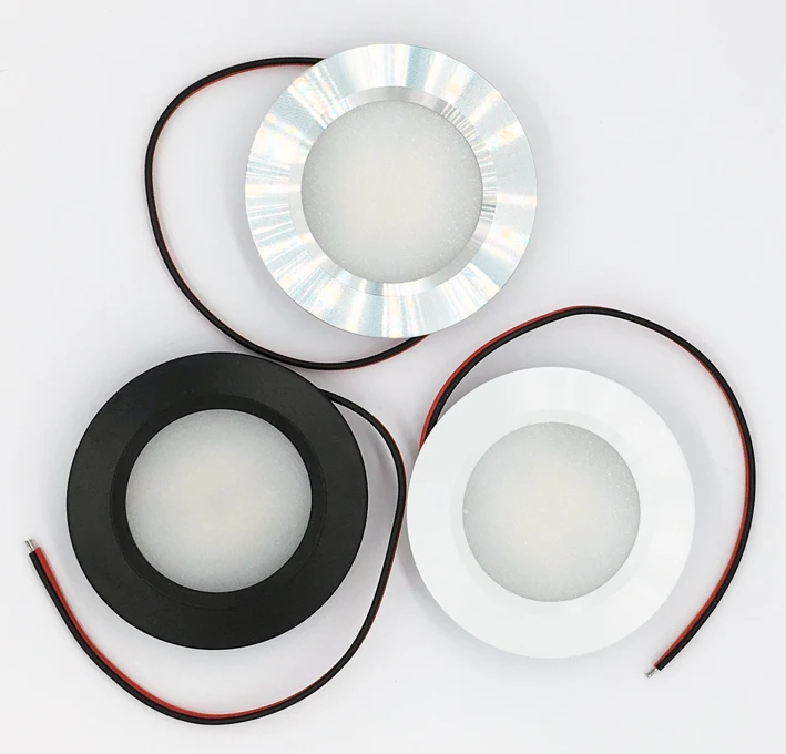 Silver Ceiling Lamp 24V 3W 12V Mini Downlight RV Boat Interior Dome Light Reading Light Motorhome 10-30V