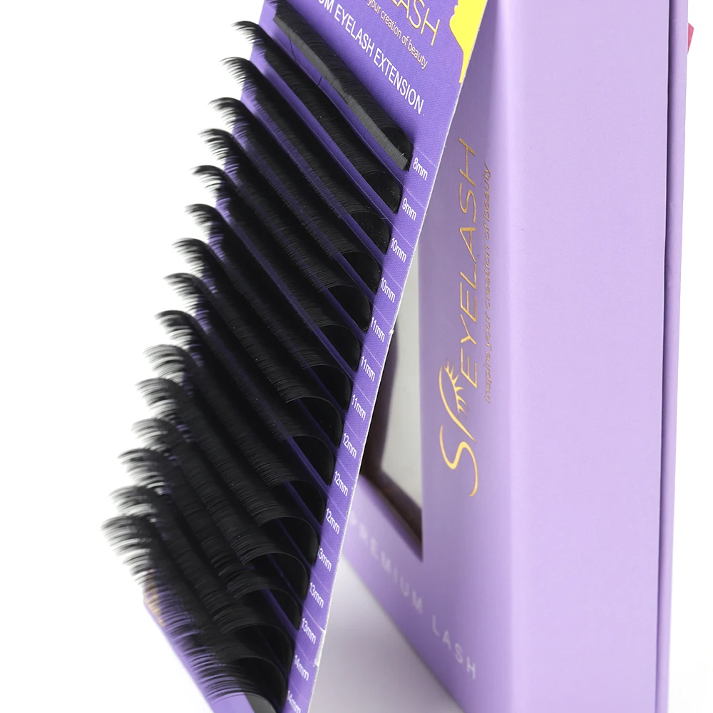 SP EYELASH 0.05 Matte Dark Black Volume Lash Extensions Cashmere Eyelash Extension Supplies Private Label Individual Lash Trays