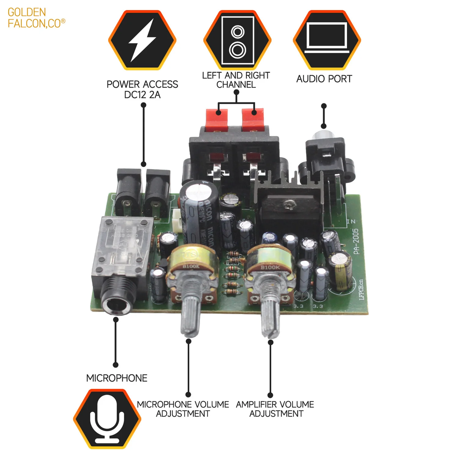Subwoofer 2.0 channel Small Power Amplifier Board Mini Microphone Amplifier Board class d 1000w