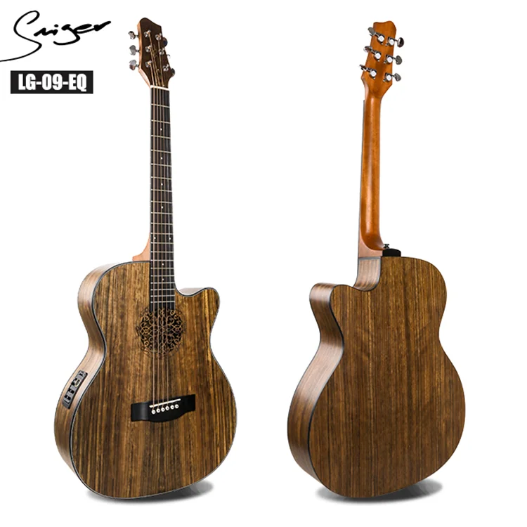 Smiger LG-09 made in china electro musical instruments 40 inch cutaway semi acoustic electric guitar