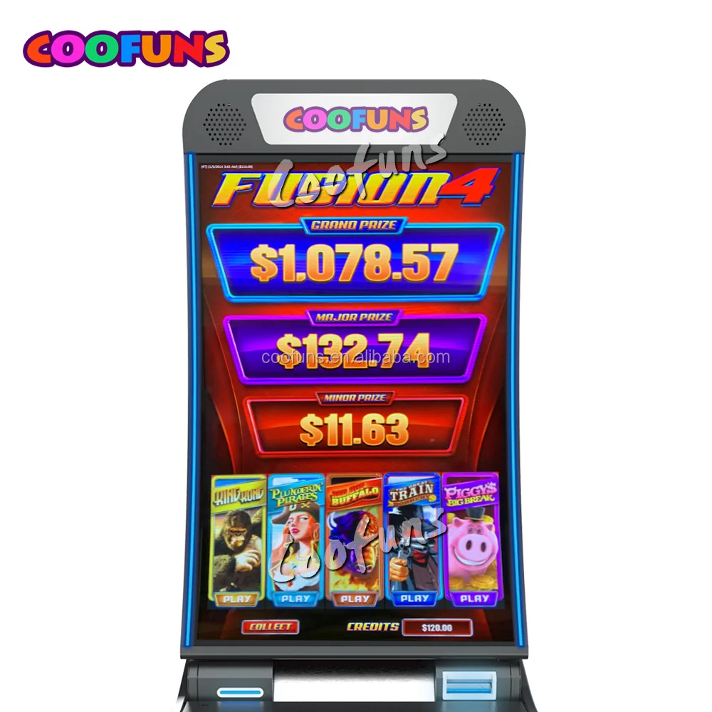 
Coofuns Custom Fusion 4 Curved Monitor Casino Slot Metal Cabinet Machine 