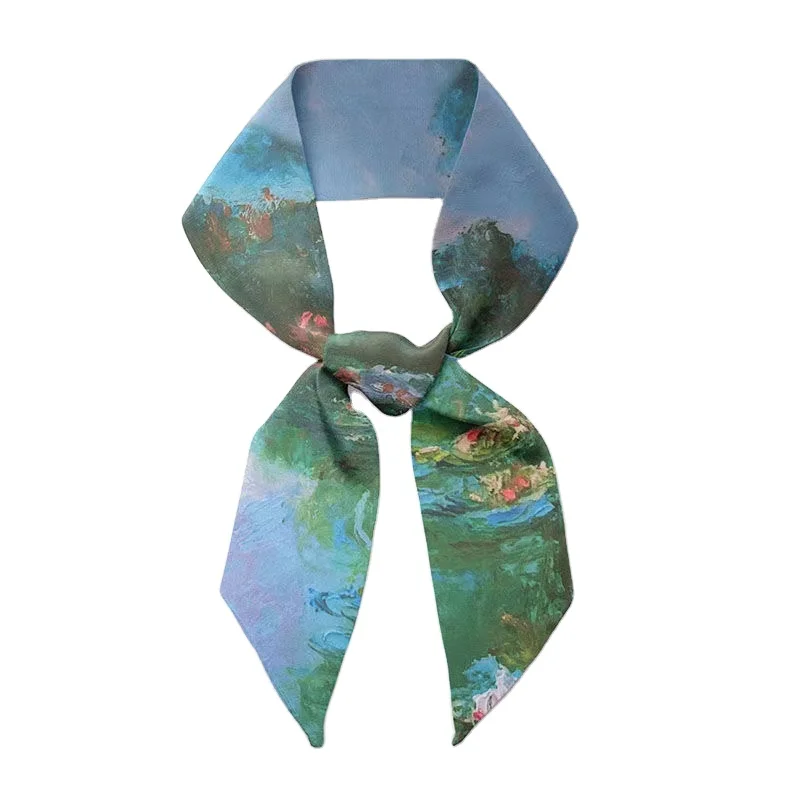 Woman Twill Silk Scarf 100*4cm Long Small Head Scarves Bag Ribbon Kerchief Ladies Tie Hot Selling