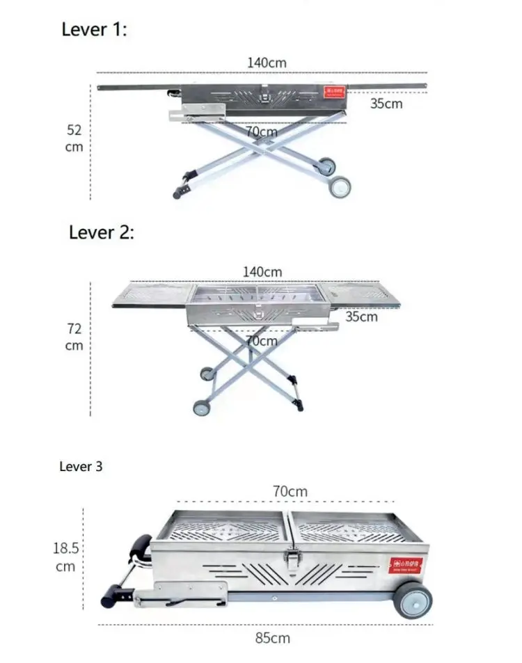 YX-L12 Portable Stainless Steel BBQ Grill Modern Design Pro-Grade Fireplace Essential Free Standing 3D Model Available