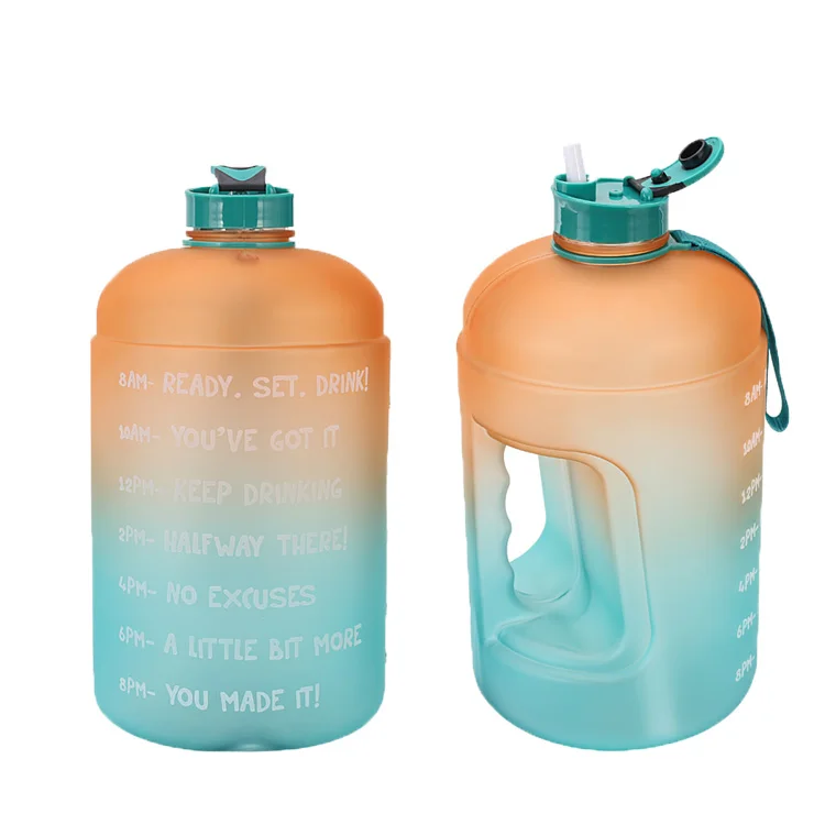 
3.78L Large Capacity motivational Water Bottle PETG Plastic Time Marker Fitness for Outdoor sport GYM custom packing logo 