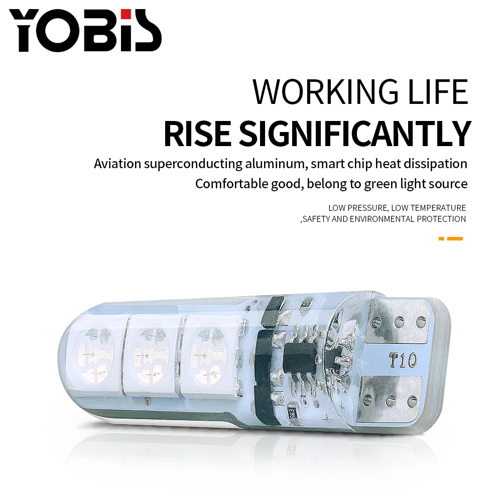Yobis T10 5050 6SMD Remote Control Car Led T10 RGB Light Bulb T10 LED bulbs