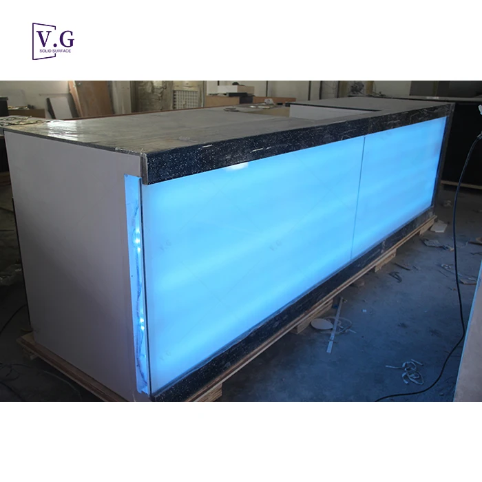 RGB 16 Color Changed Led Lighted Night Club Bar Counter Cinema Design Modern Bar Counter