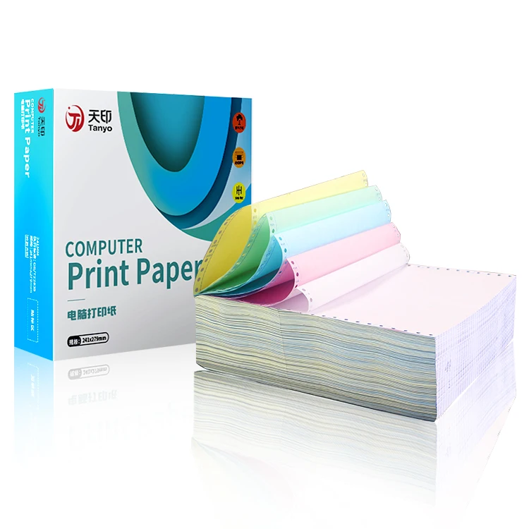 Hot Sales Continuous Computer Printing Self Contained 3ply Sheet Ncr Carbonless Paper for Office