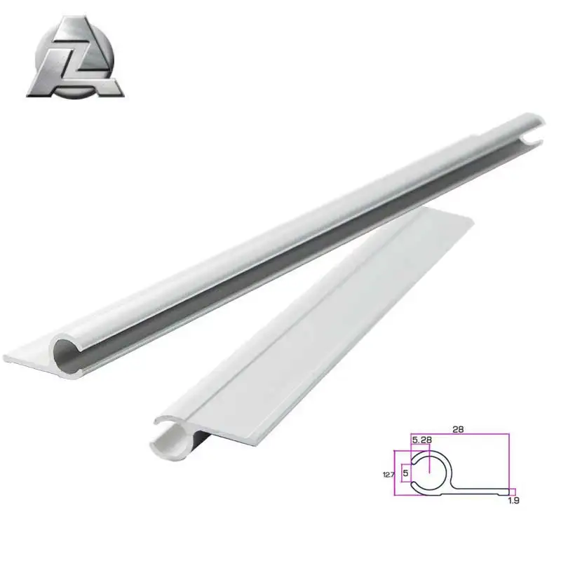 Extruded ZJD-KS107 aluminum single rail keder rails profile for awning
