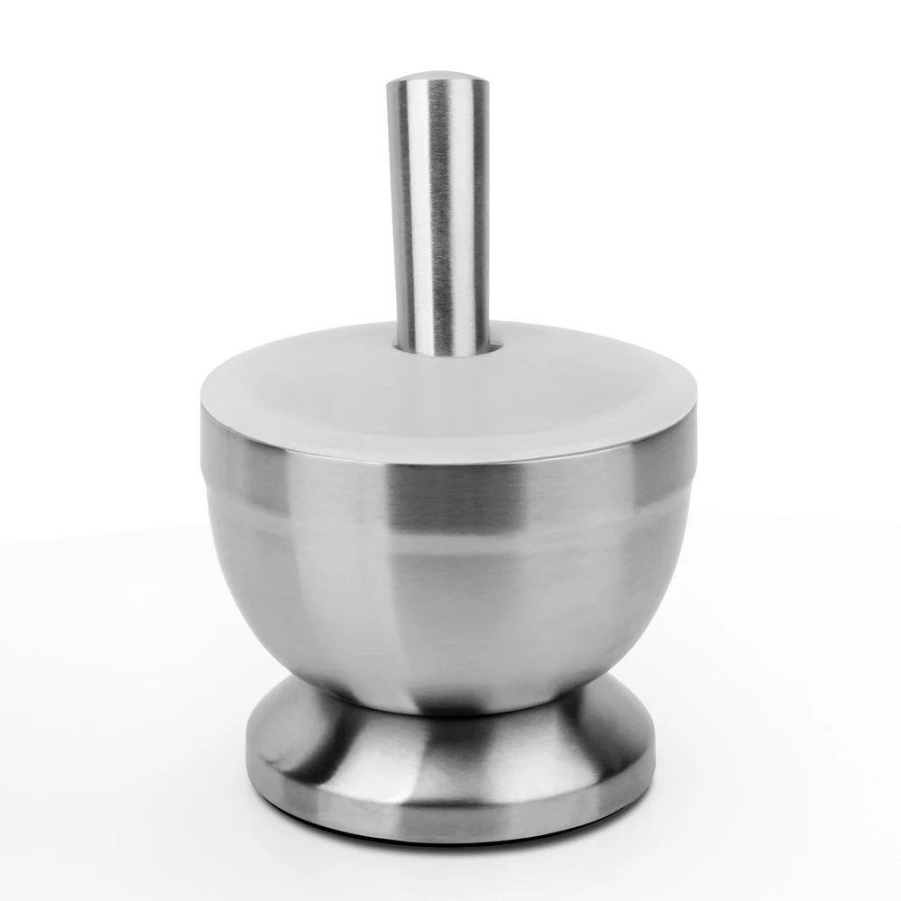 Kitchen Herb and Spice Tools 18/8 Stainless steel Spice Herb Grinder for Kitchen Prep Tools Mortar and Pestle Sets