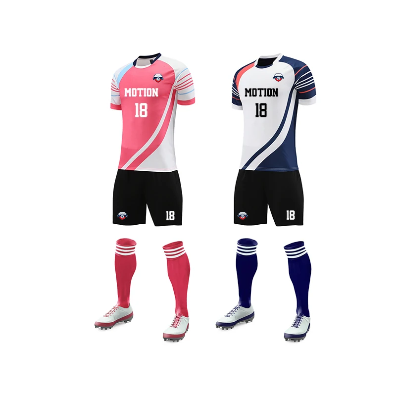 Custom Logo Design Name Number Soccer Uniform Jersey Wear Polyester Custom Jersey Sport Soccer Uniforms Set Team