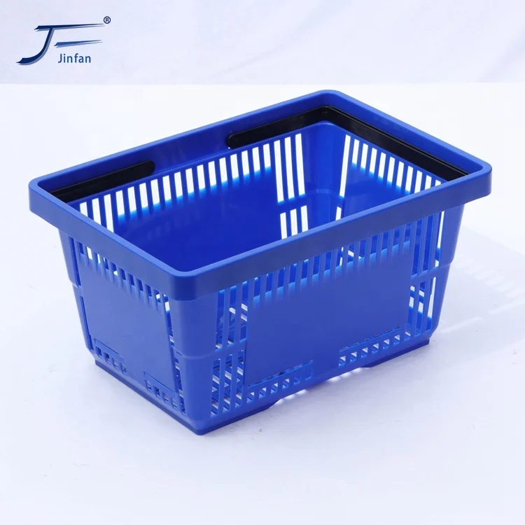 retail shop supermarket store small plastic shopping hand basket with inside handle  customized by direct factory