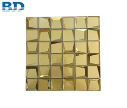 Gold Wall 3D Mirror Tiles Glass Mosaic