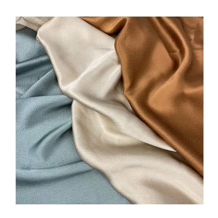 Высококачественная шелковая шармёз атласная итальянская жаккардовая ткань с жемчужинами 100% для юбки