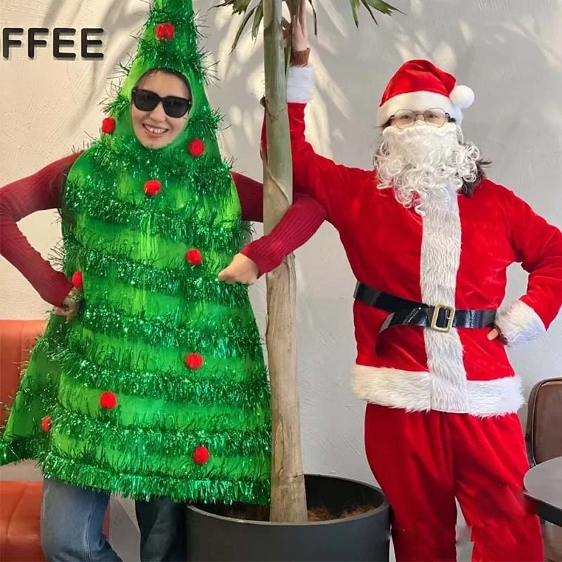 Unisex Christmas tree costumes for adult children decorations Christmas tree costumes Santa Claus costume for Christmas tree