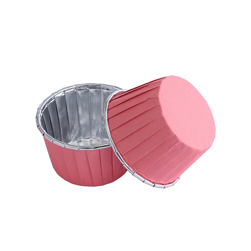 High temperature baking paper muffin cup oil-proof and waterproof gold and silver aluminum foil rolled cup