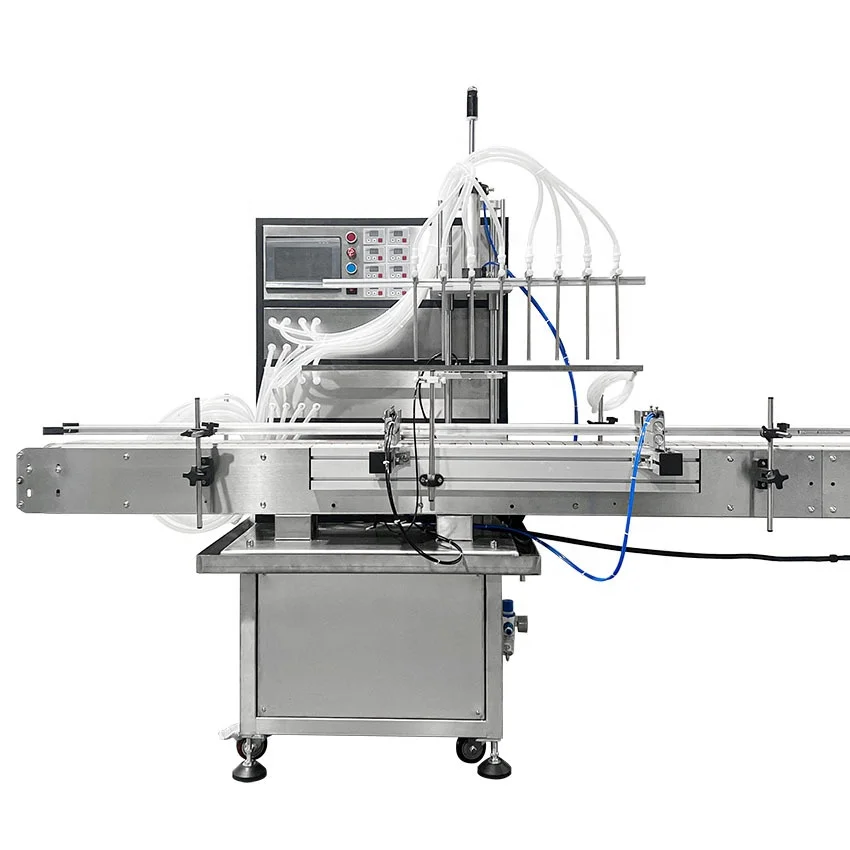 2022 YTK Automatic Magnetic Pump 6 Head Automatic  Whisky Cosmetics Filling Capping Machine Jar Plastic Juice Bottle Perfume Liq