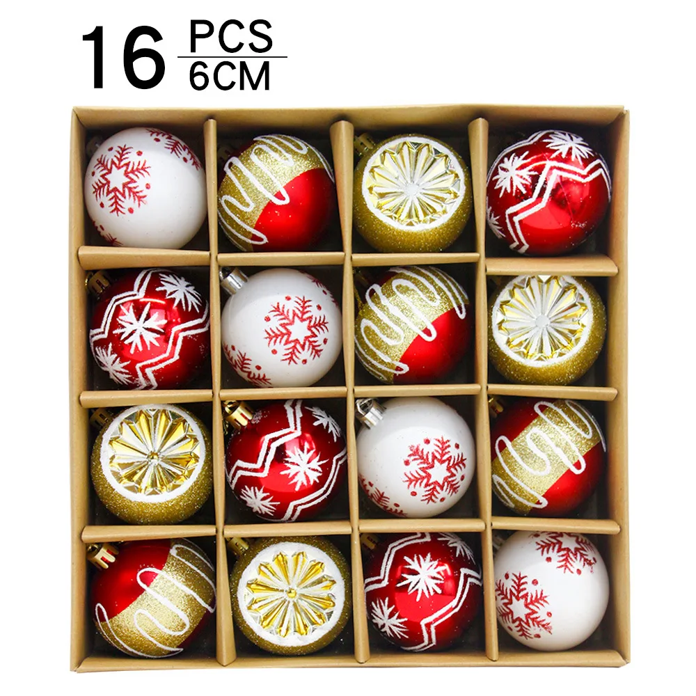 New Arrive Hand-Painted 6cm Christmas Ball Set Decoration Home Special-Shaped Plastic Small Christmas Tree Pendant