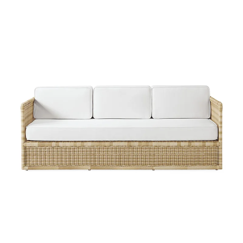 Simple Design Outdoor Furniture Fabric Upholstery Garden Rattan Sofa Soft Cushions  set furniture