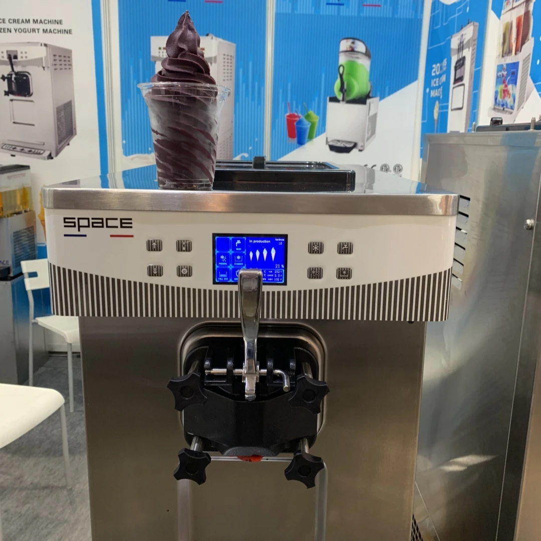 SPACE Mini 2+1 Mixed flavor Table top soft ice cream frozen acai making machine for Cafe