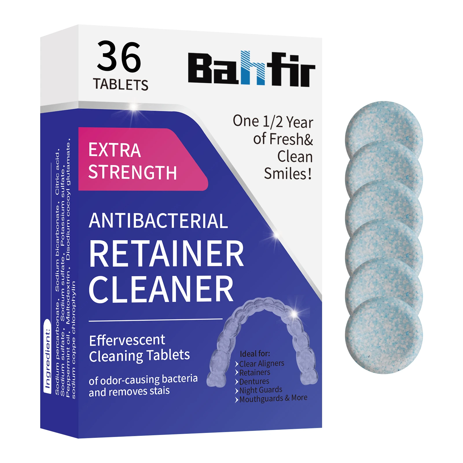 Customized Dental Hygiene Tablets: Whiten and Clean Retainers and Dentures