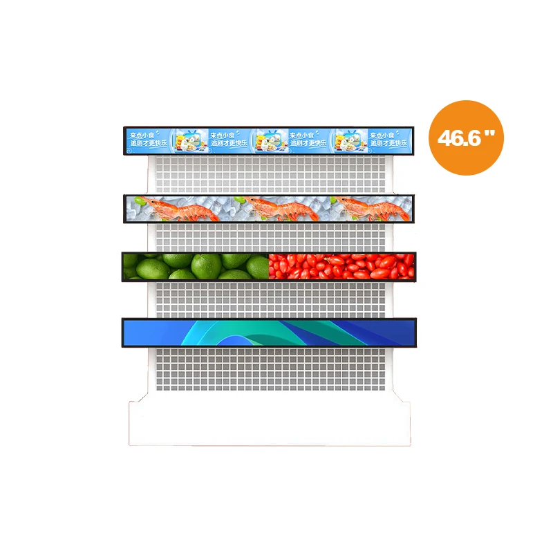 120CM 47 inch supermarket super wide shelf edge stretch strip LCD display advertising display