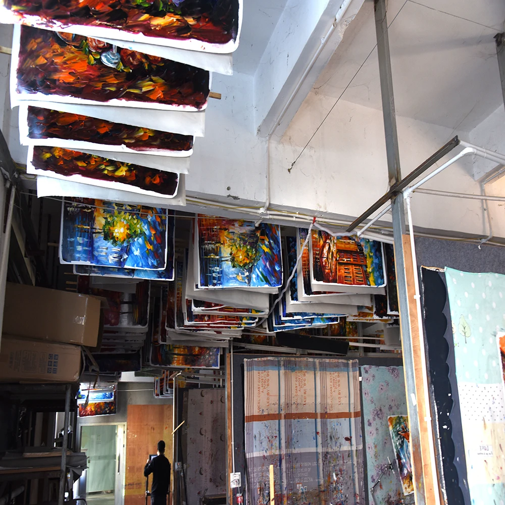 Handmade canvas male black strong man art oil painting with frame