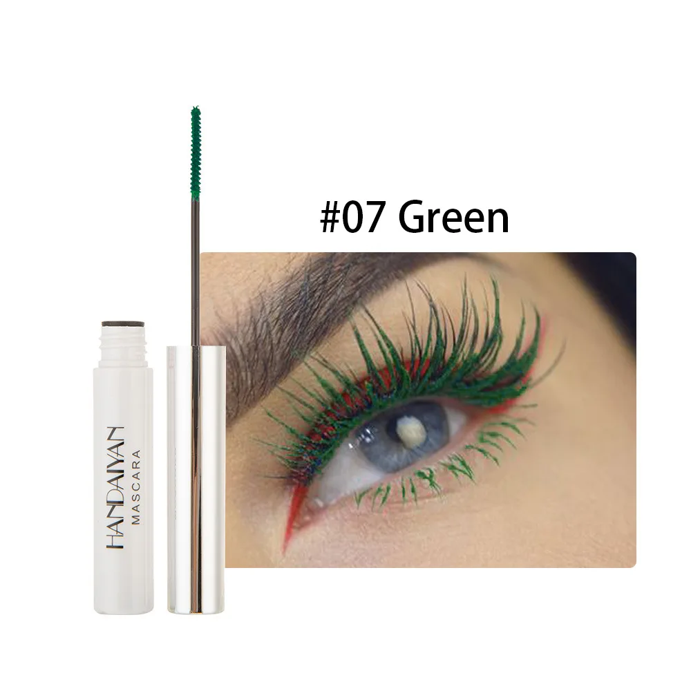 HANDAIYAN Colorful Mascara Waterproof Long-lasting Curling Liquid Lash Extensions Blue Green Red Black White Color Mascara