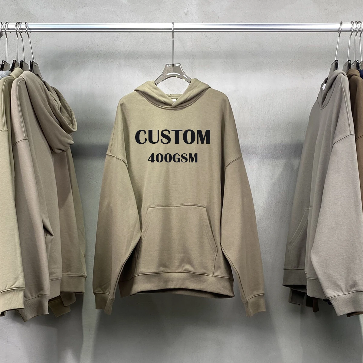 OEM Heavy weight premium quality 400gsm 100%cotton wholesale blank casual clothes custom puff print french terry unisex hoodies