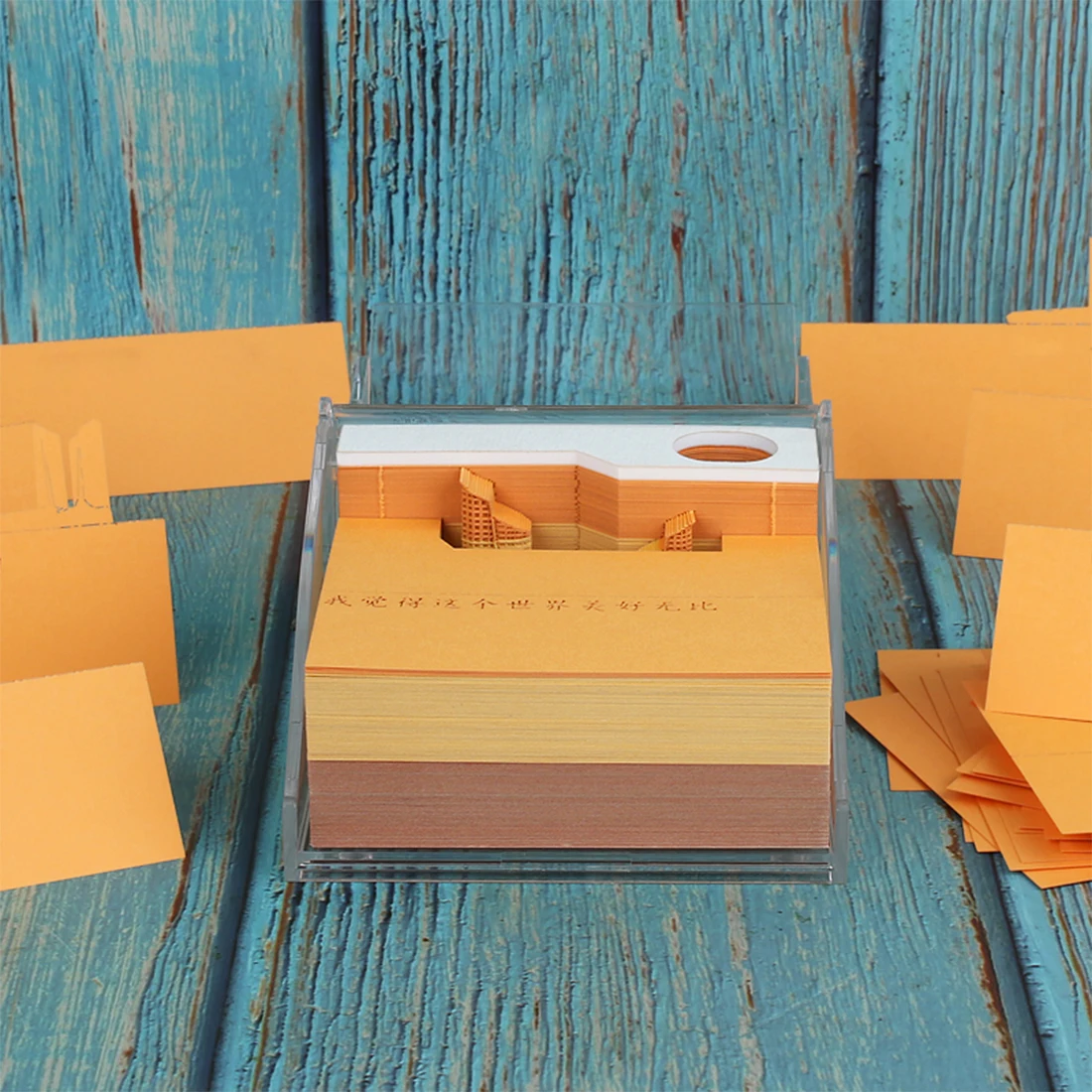 Manufacturer 3D Pop Up Note Mini Building Block Custom Design Note Paper Cube For Promotional Resource